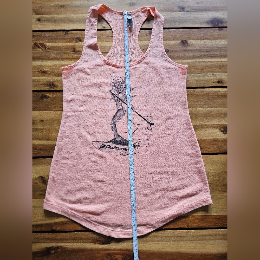 Orange/Coral Mermaid Paddleboarder Tank Top- Size Small - Picture 6 of 7